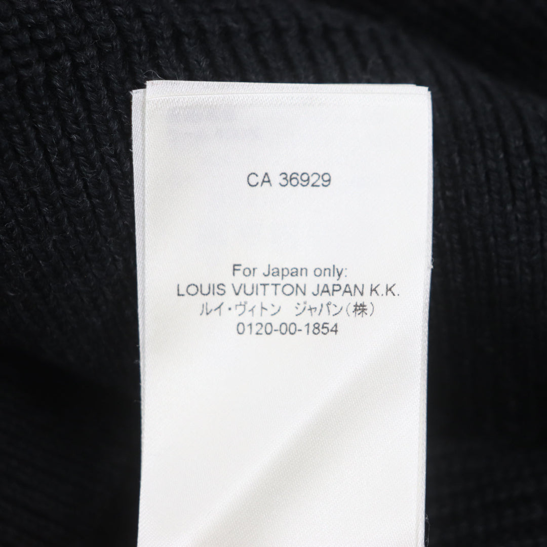 Excellent LOUIS VUITTON sweater Back logo embroidered signature half zip knit black mens S