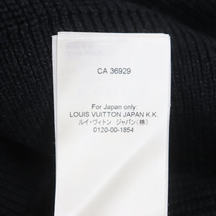 Excellent LOUIS VUITTON sweater Back logo embroidered signature half zip knit black mens S