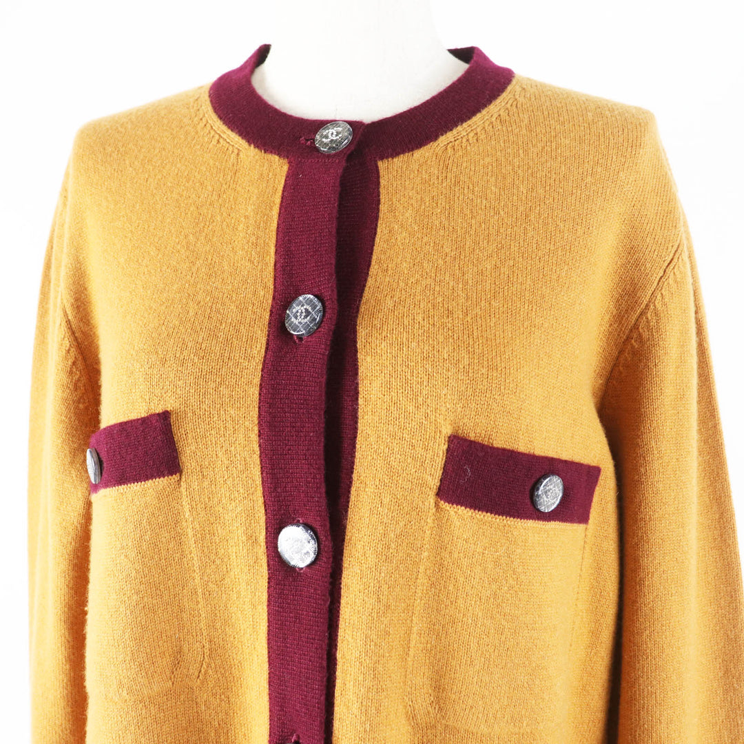 Excellent CHANEL cardigan COCO Mark Button Knit Women 42 P71510