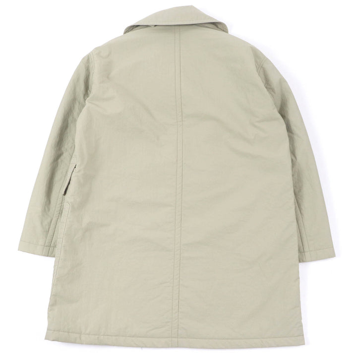 Excellent HERMES coat H logo zip padded medium length chesterfield jacket khaki