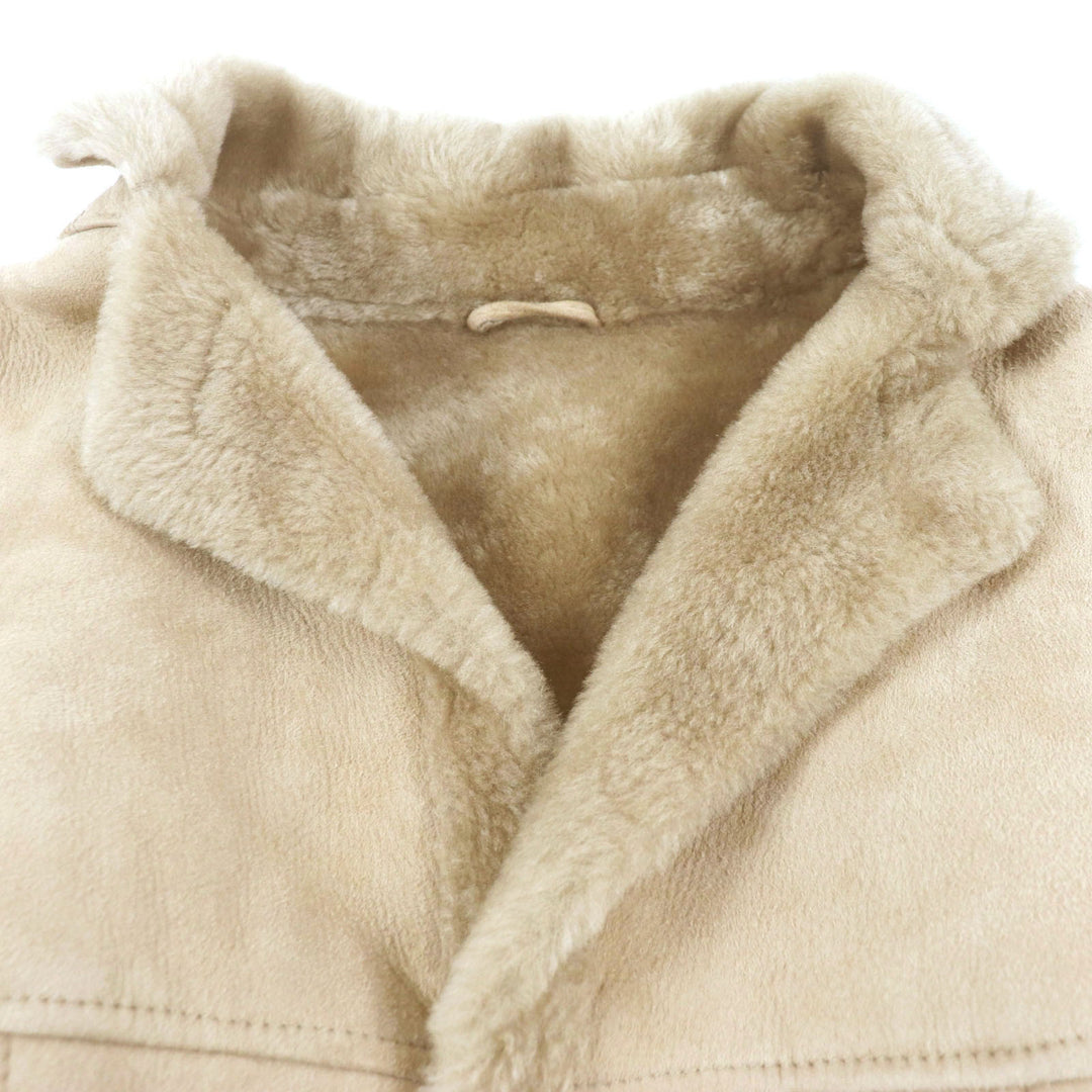 Very Good EMMETI Mouton coat Lamb leather with back belt light brown Sheep leather mens 46