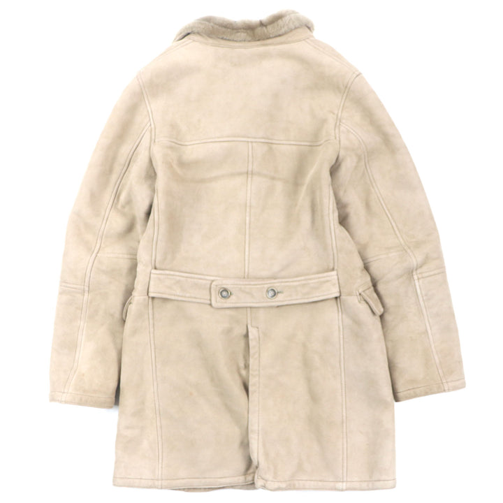 Very Good EMMETI Mouton coat Lamb leather with back belt light brown Sheep leather mens 46