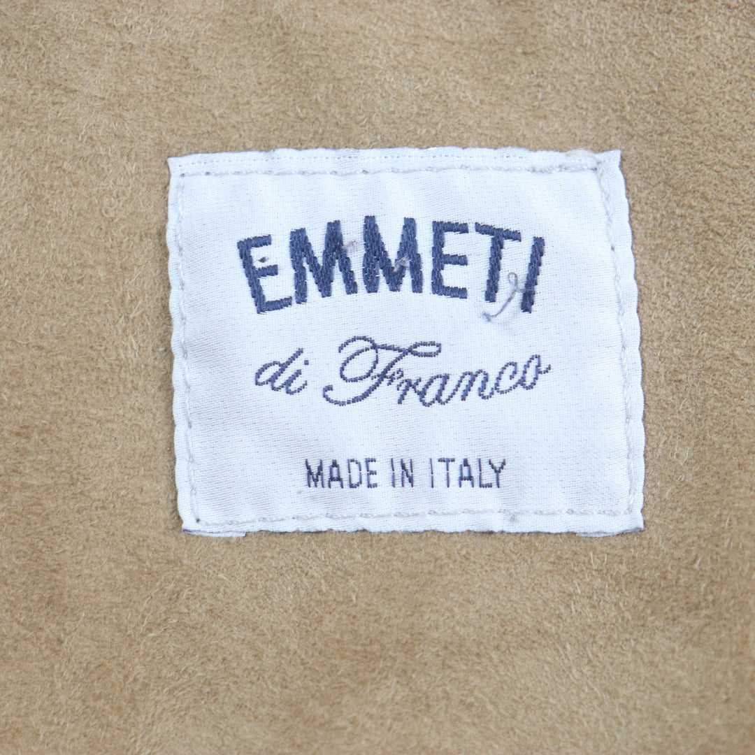 Very Good EMMETI Mouton coat Lamb leather with back belt light brown Sheep leather mens 46