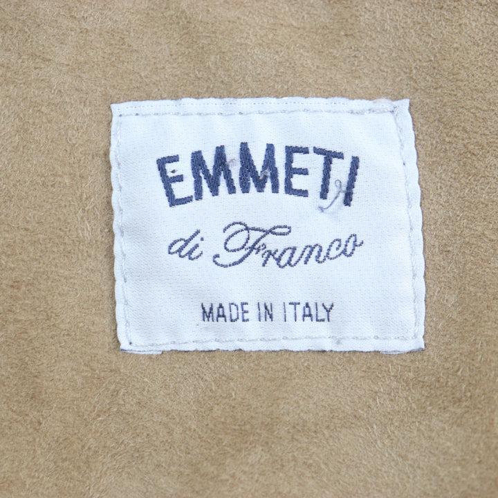Very Good EMMETI Mouton coat Lamb leather with back belt light brown Sheep leather mens 46