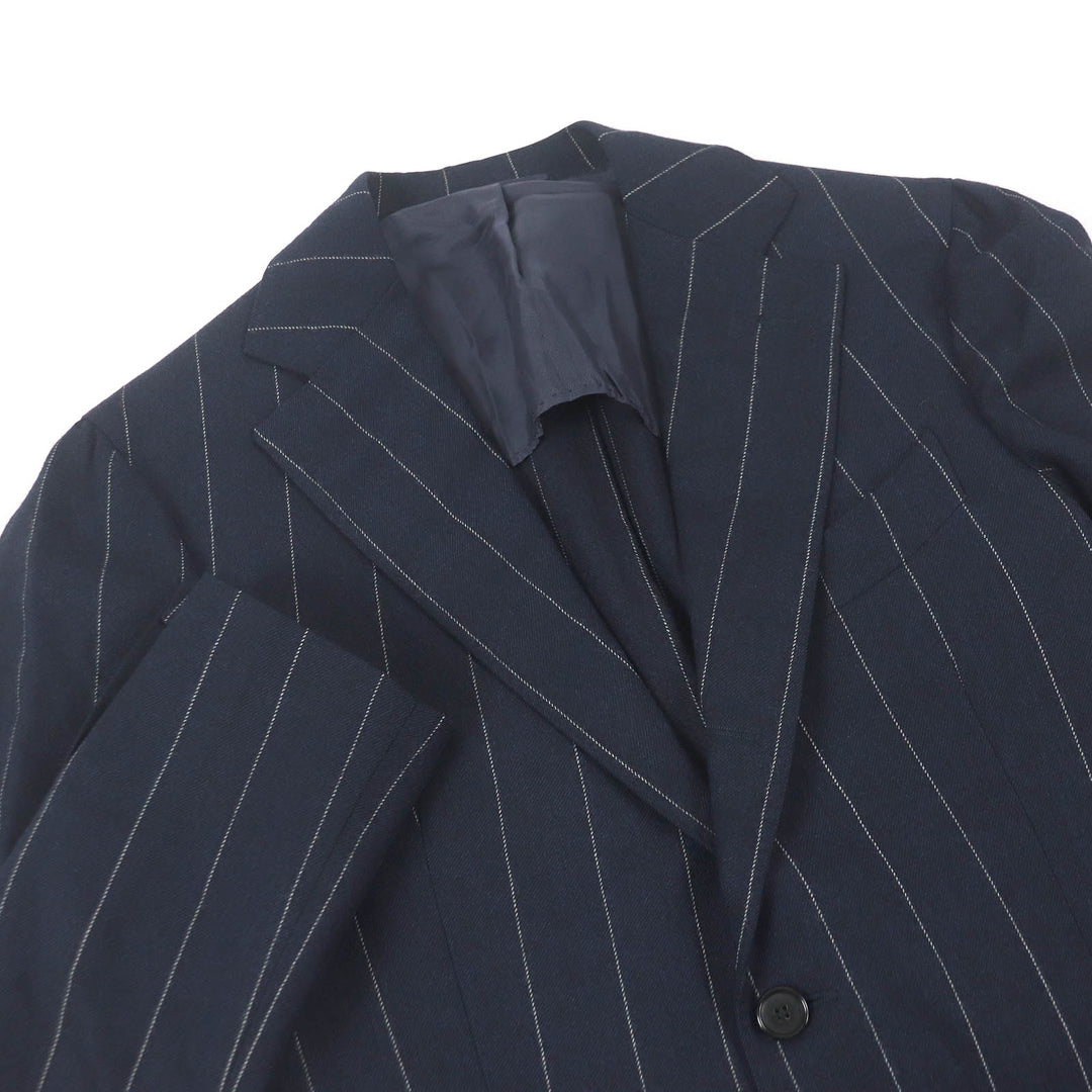 Great TITO ALLEGRETTO suit Stripe Pattern Single Navy wool mens 44