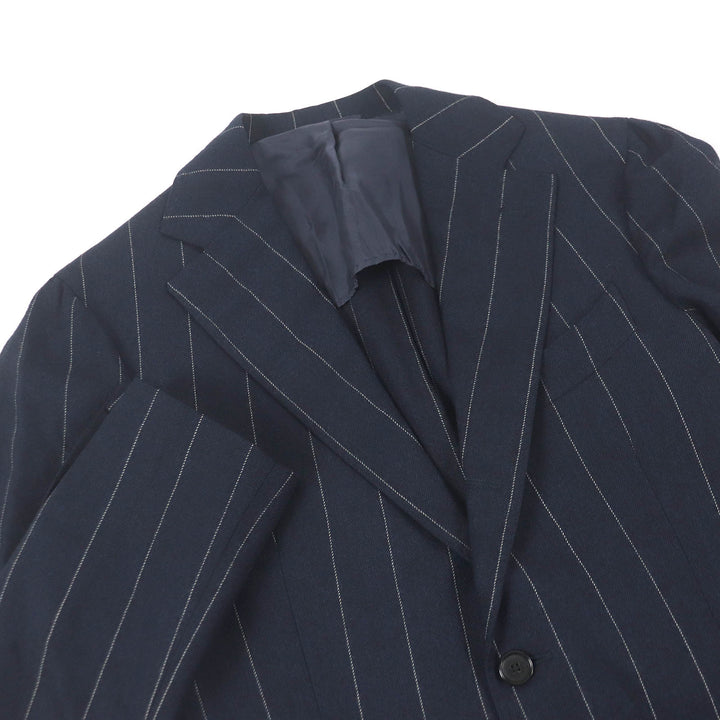 Great TITO ALLEGRETTO suit Stripe Pattern Single Navy wool mens 44