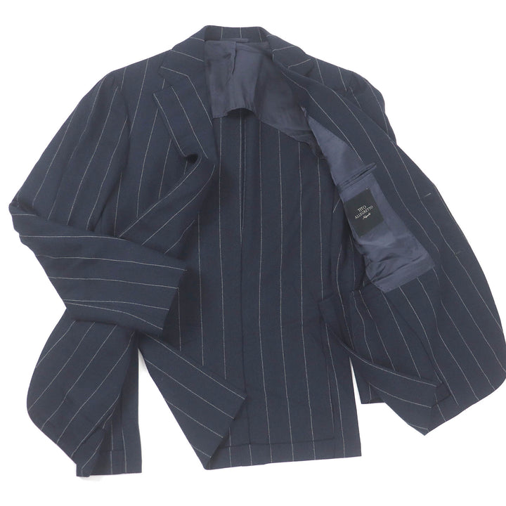 Great TITO ALLEGRETTO suit Stripe Pattern Single Navy wool mens 44