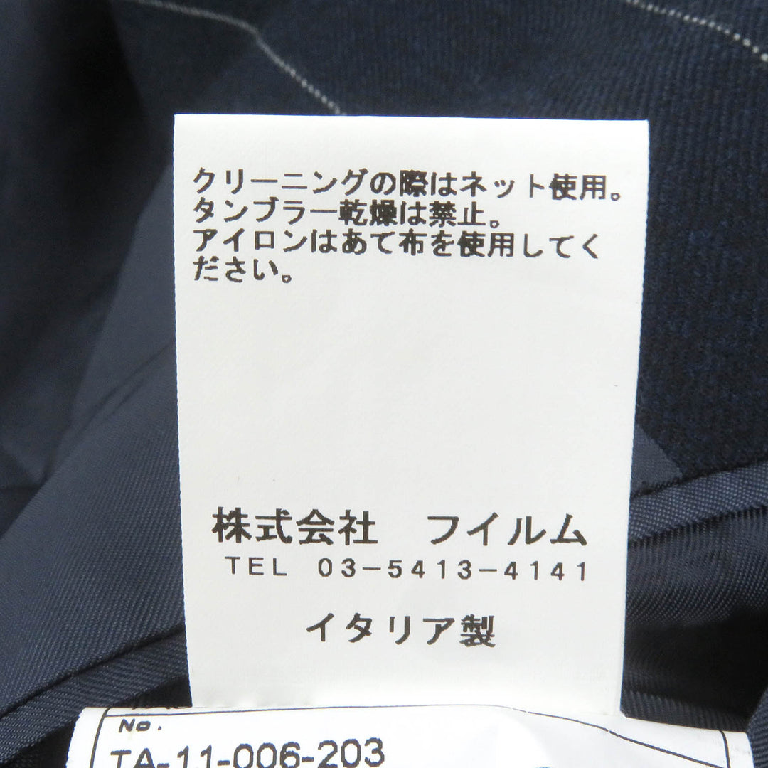 Great TITO ALLEGRETTO suit Stripe Pattern Single Navy wool mens 44