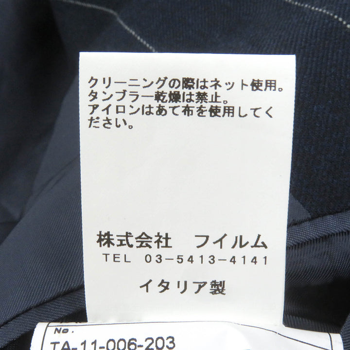 Great TITO ALLEGRETTO suit Stripe Pattern Single Navy wool mens 44