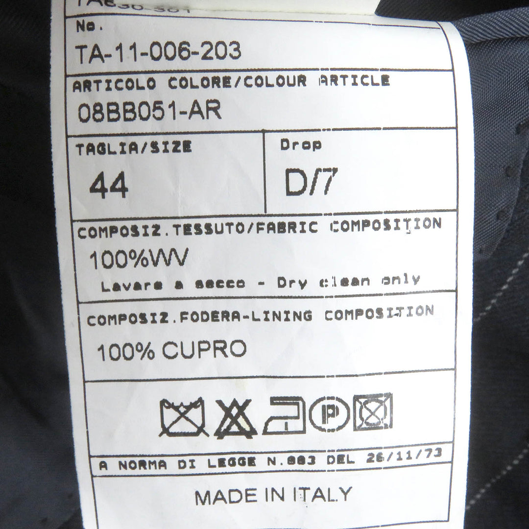 Great TITO ALLEGRETTO suit Stripe Pattern Single Navy wool mens 44