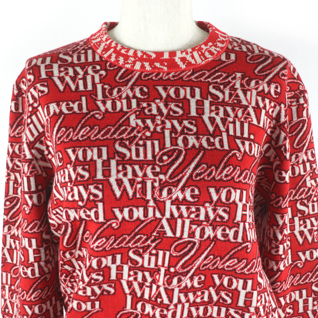 Pristine BALENCIAGA sweater I Will Always Love You All-over Print LongSleeve Knit wool XS