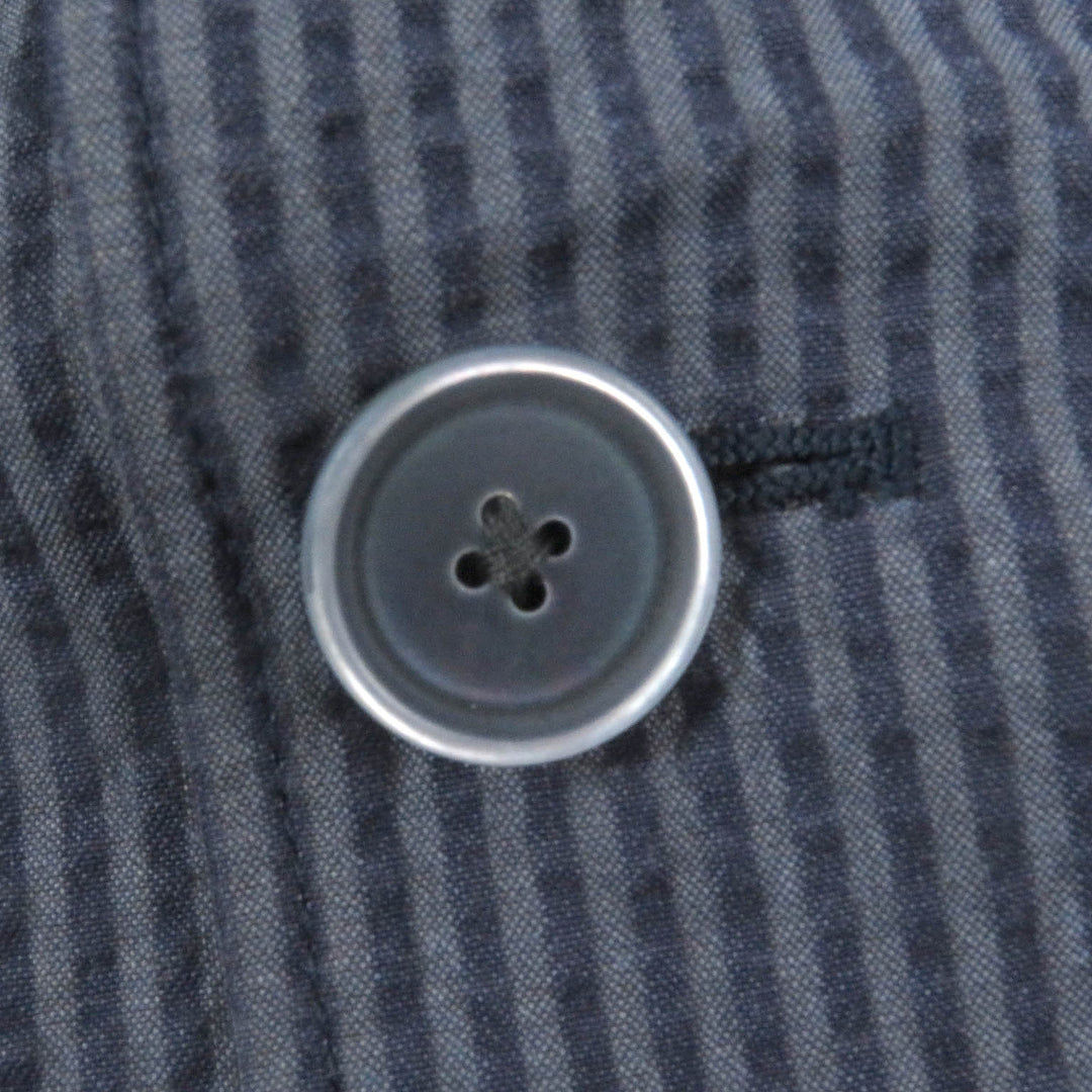 Excellent LARDINI tailored jacket Striped Single Seersucker blue cotton mens 50 JKCM21