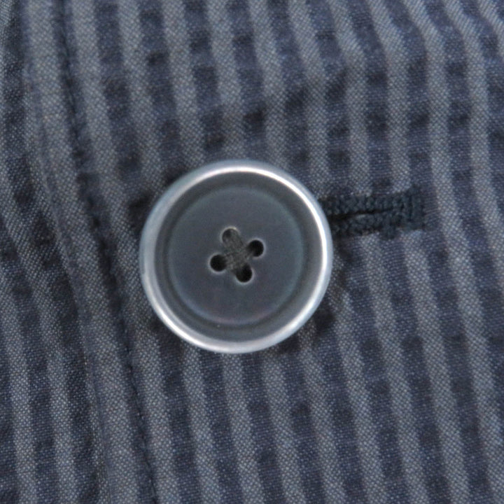 Excellent LARDINI tailored jacket Striped Single Seersucker blue cotton mens 50 JKCM21