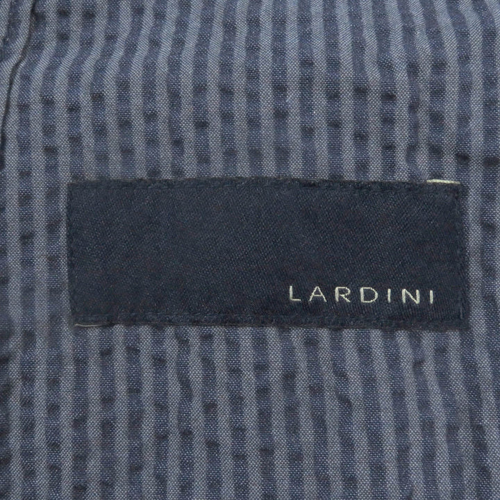 Excellent LARDINI tailored jacket Striped Single Seersucker blue cotton mens 50 JKCM21