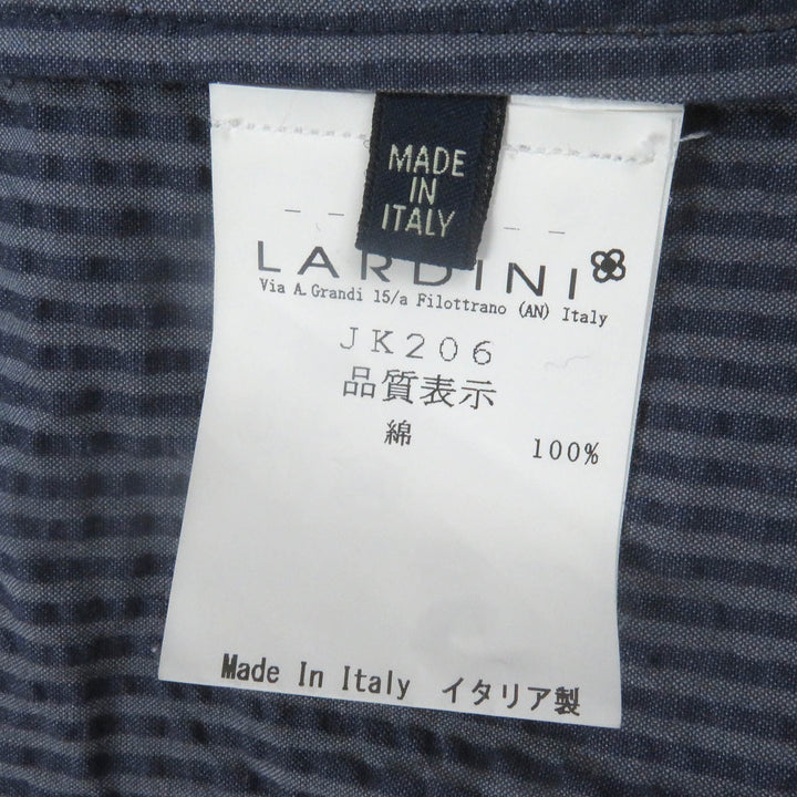 Excellent LARDINI tailored jacket Striped Single Seersucker blue cotton mens 50 JKCM21