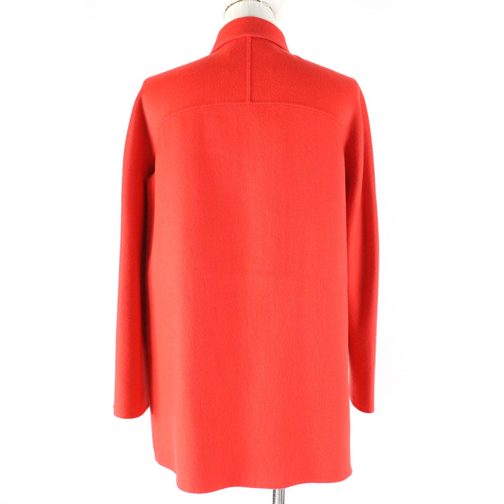 Excellent Loro Piana coat Logo Button Half Red orange cashmere Women 38 FAE8021