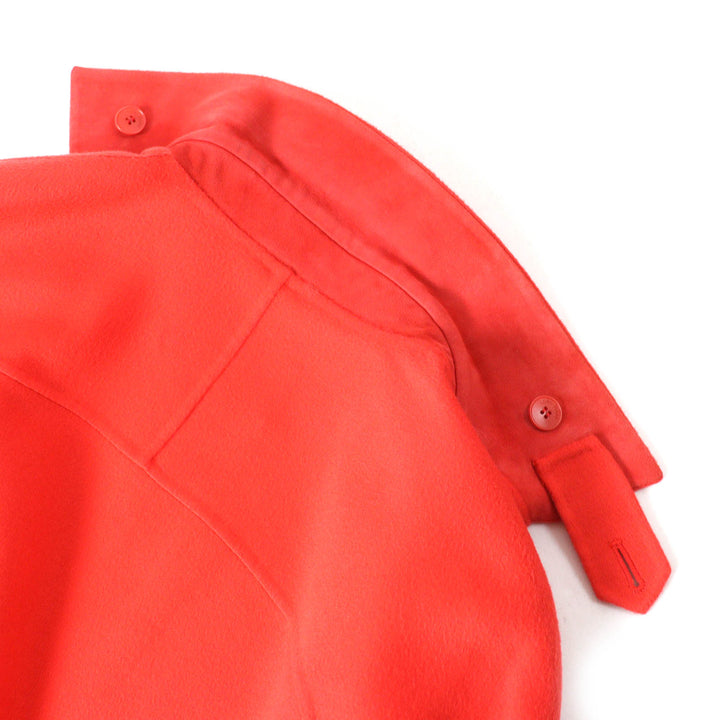 Excellent Loro Piana coat Logo Button Half Red orange cashmere Women 38 FAE8021