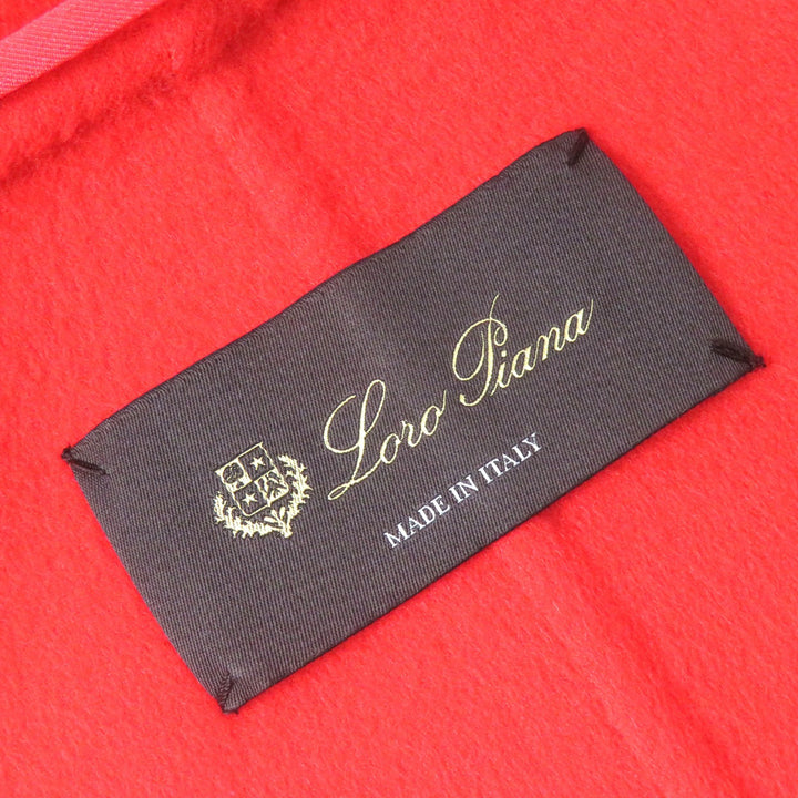 Excellent Loro Piana coat Logo Button Half Red orange cashmere Women 38 FAE8021