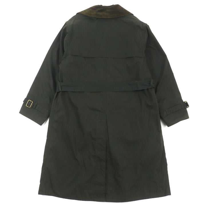 Great Barbour coat Corduroy Lining Check Pattern Oiled khaki cotton mens 36
