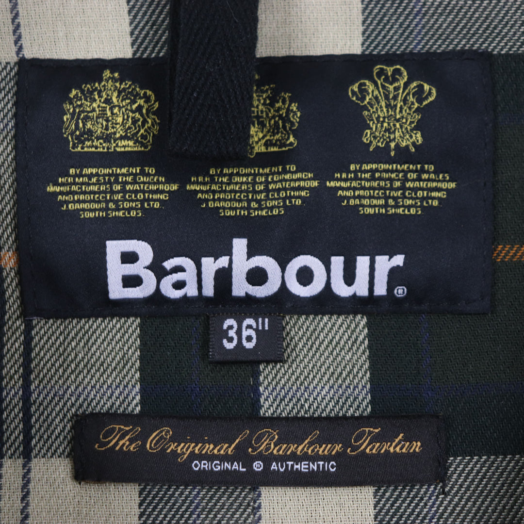 Great Barbour coat Corduroy Lining Check Pattern Oiled khaki cotton mens 36