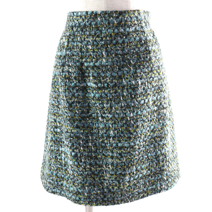Pristine DOLCE&GABBANA Tweed skirt Black tag Blue green acrylic Women 42