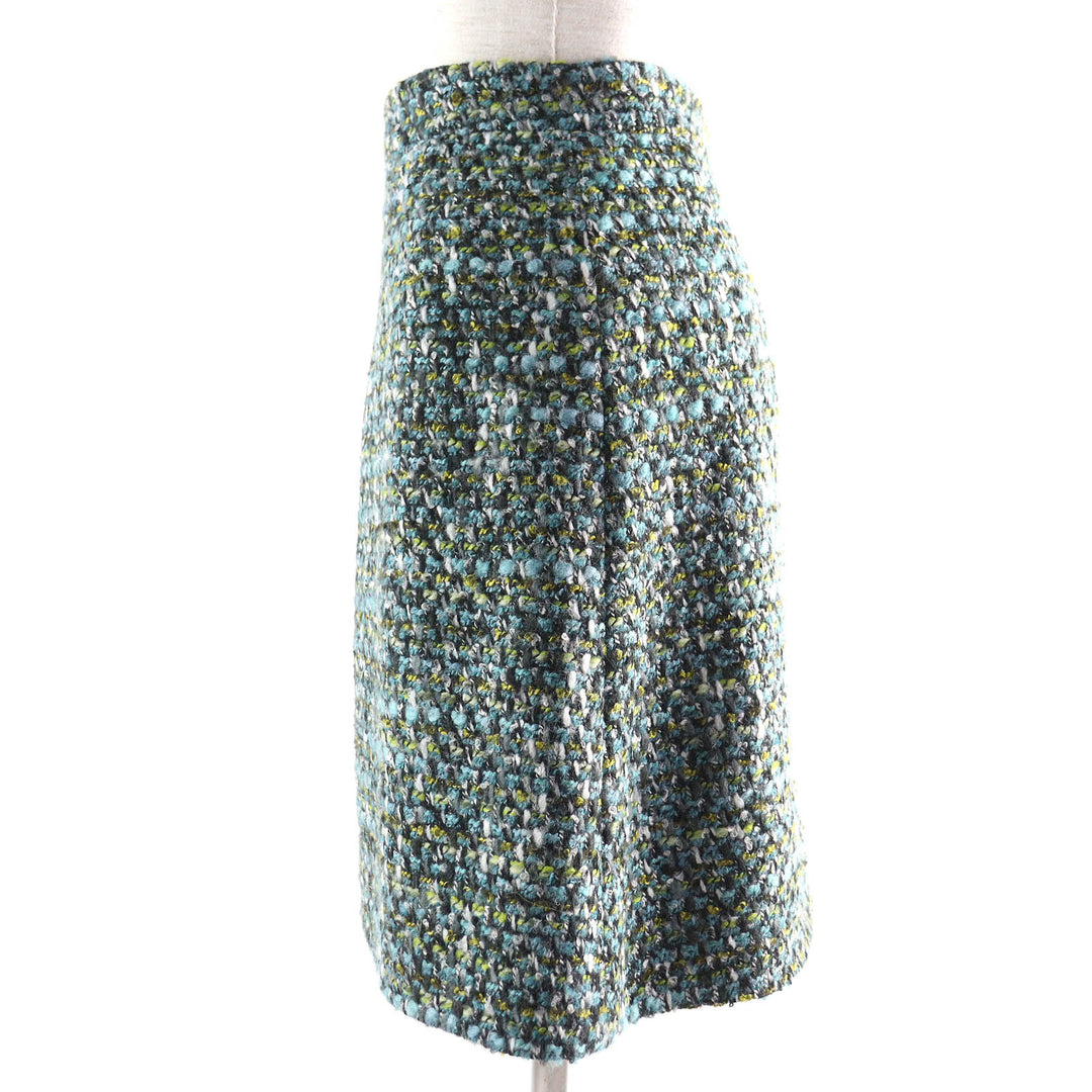 Pristine DOLCE&GABBANA Tweed skirt Black tag Blue green acrylic Women 42