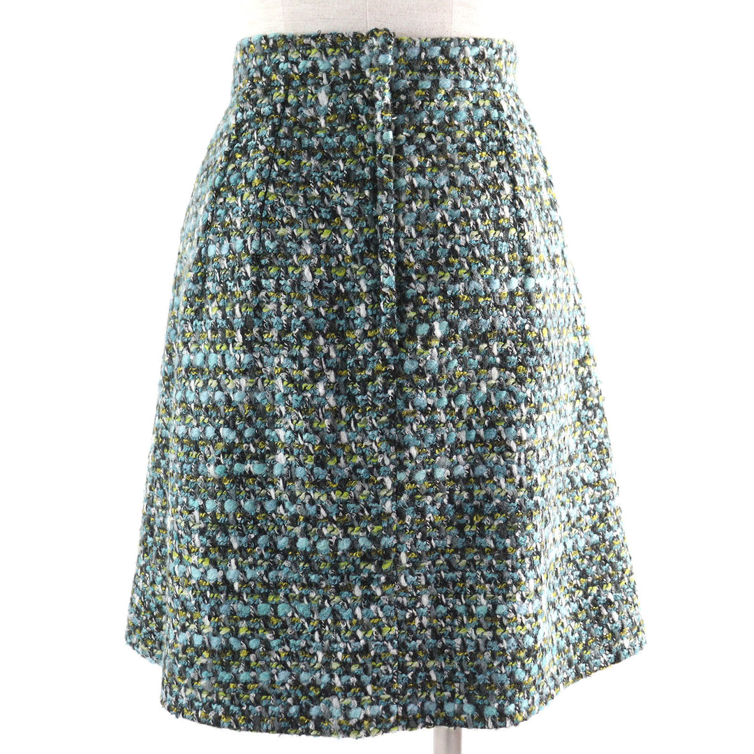 Pristine DOLCE&GABBANA Tweed skirt Black tag Blue green acrylic Women 42