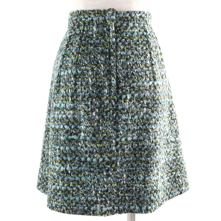 Pristine DOLCE&GABBANA Tweed skirt Black tag Blue green acrylic Women 42