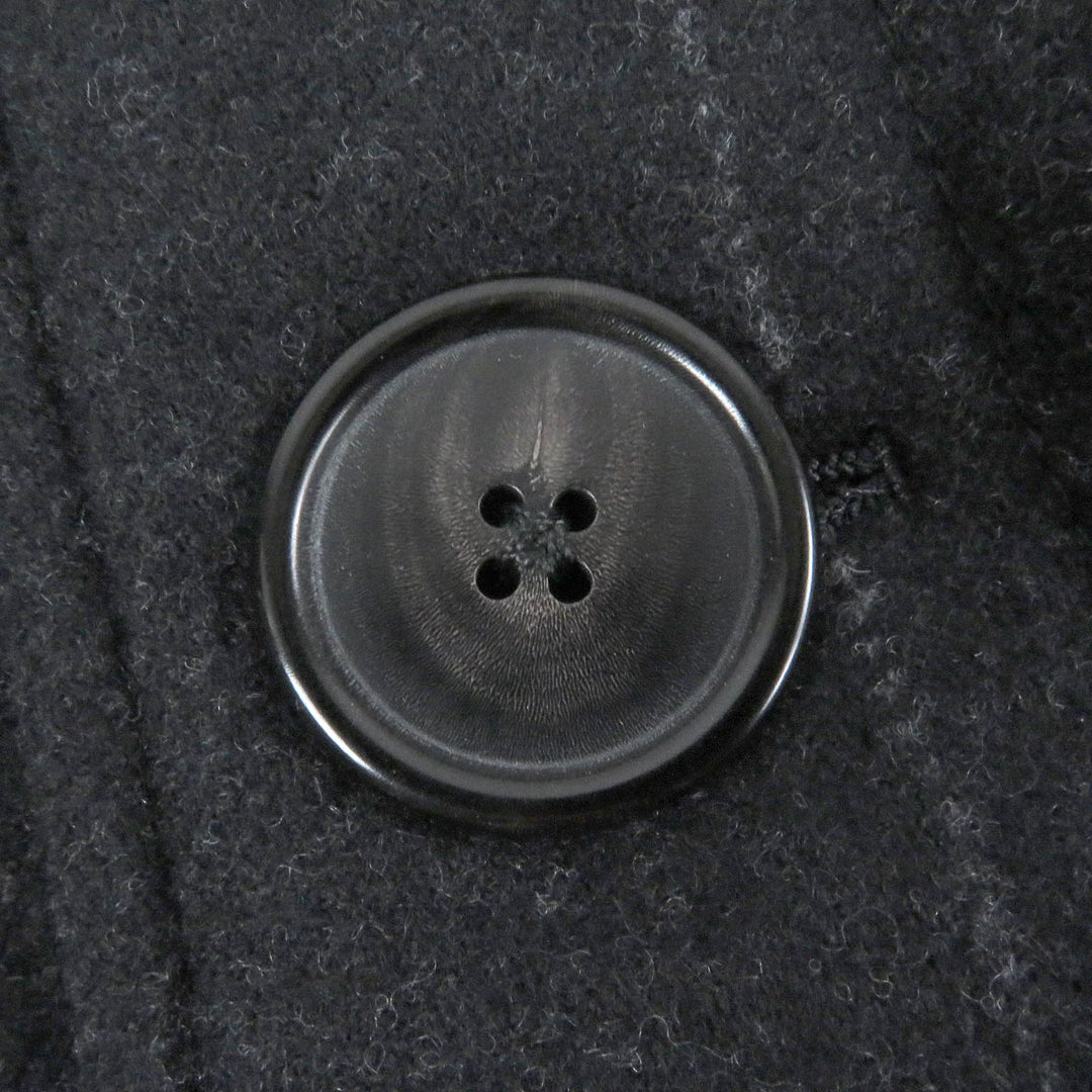Excellent HERMES coat Windowpane padded double-breasted Dark gray hair mens 50
