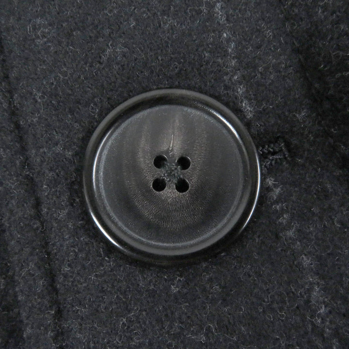 Excellent HERMES coat Windowpane padded double-breasted Dark gray hair mens 50