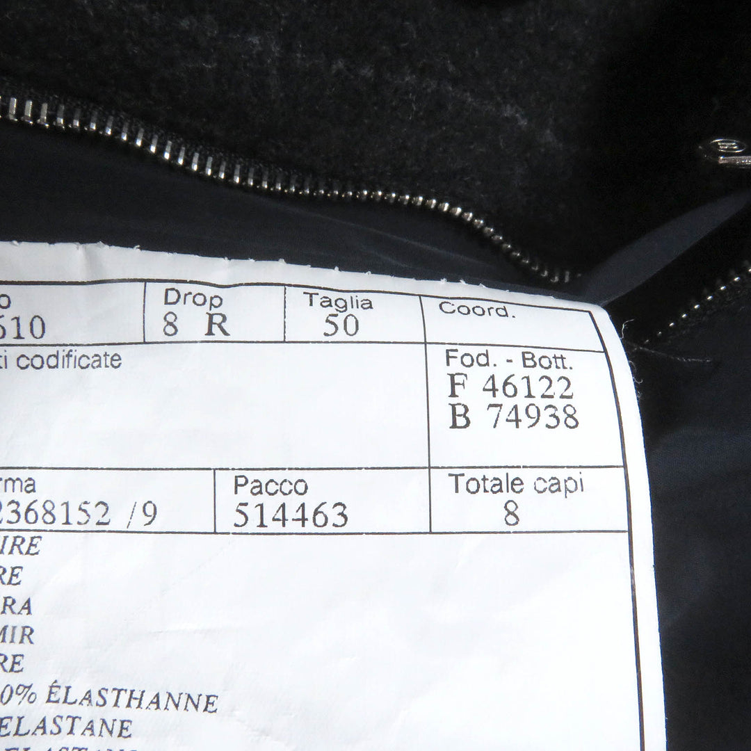 Excellent HERMES coat Windowpane padded double-breasted Dark gray hair mens 50