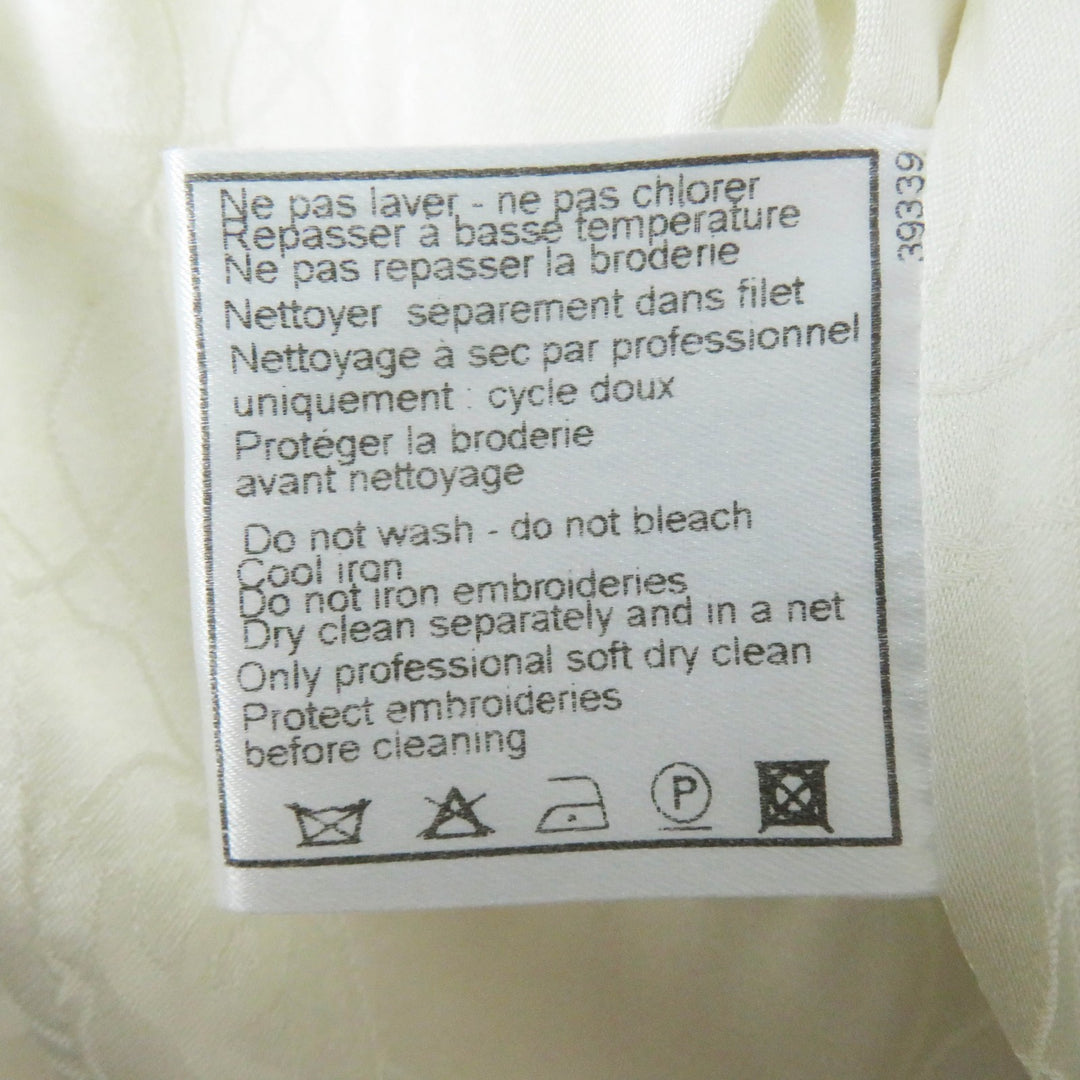 Excellent CHANEL Jacket Beaded decoration, Ivory black Women 38 03P P21247
