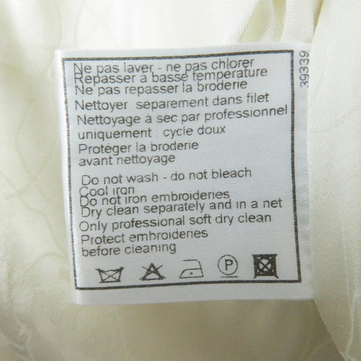 Excellent CHANEL Jacket Beaded decoration, Ivory black Women 38 03P P21247
