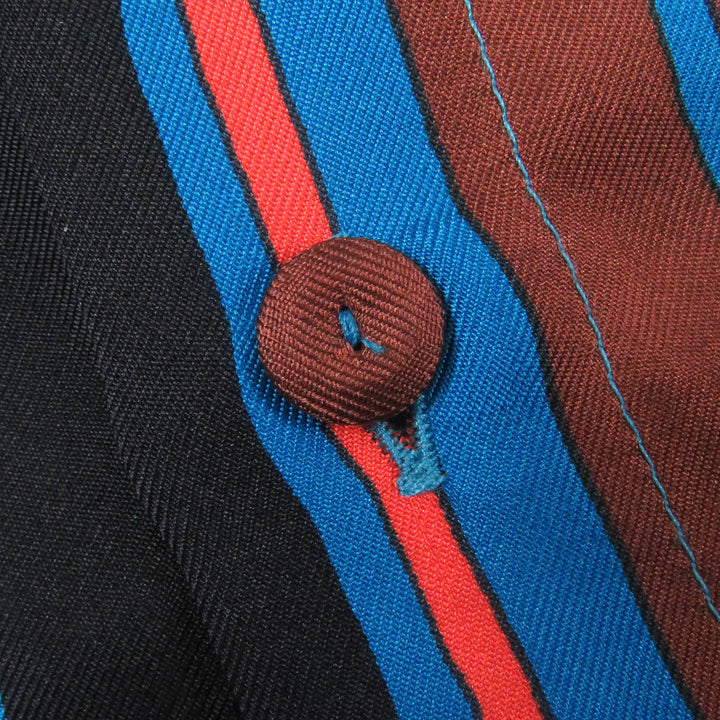 Pristine Gianni Versace Long sleeve shirt Overall handle Blue silk mens 52