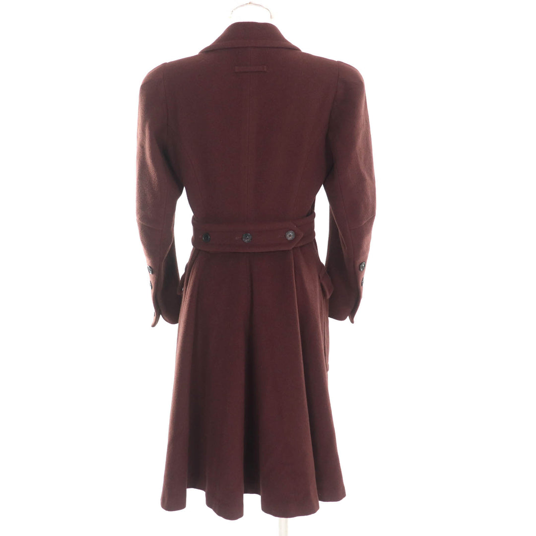 Very Good Jean Paul Gaultier FEMM coat Belted double-breasted Brown wool Women 40