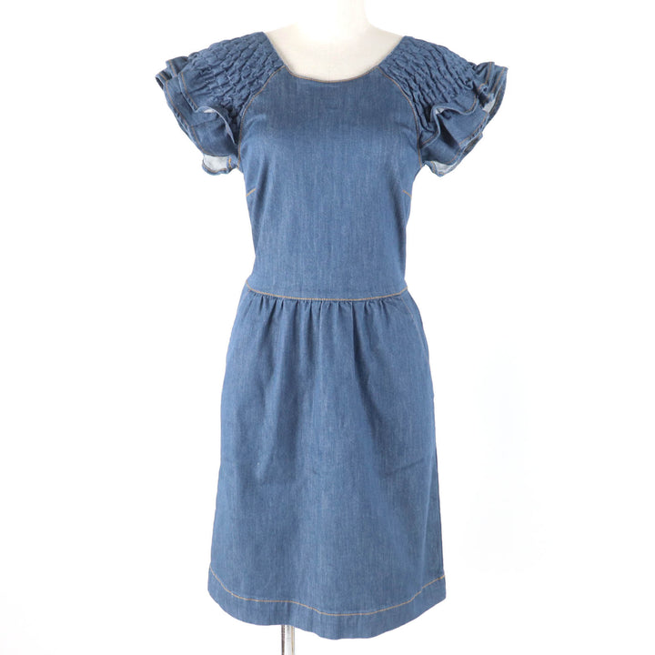 RED VALENTINO one piece Ruffled sleeves, denim Indigo Women 38