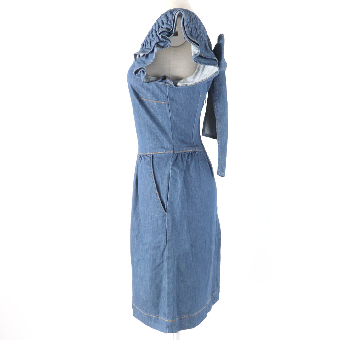 RED VALENTINO one piece Ruffled sleeves, denim Indigo Women 38