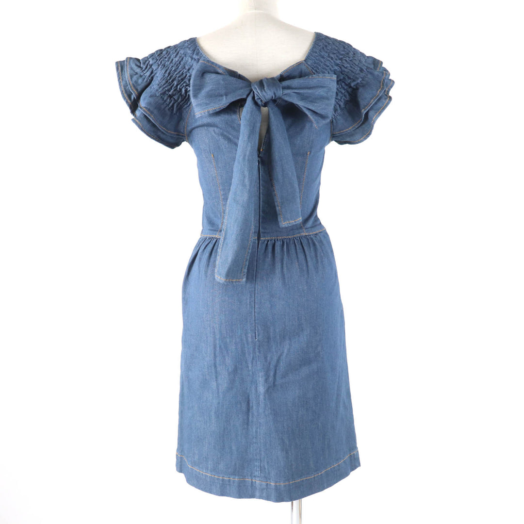 RED VALENTINO one piece Ruffled sleeves, denim Indigo Women 38