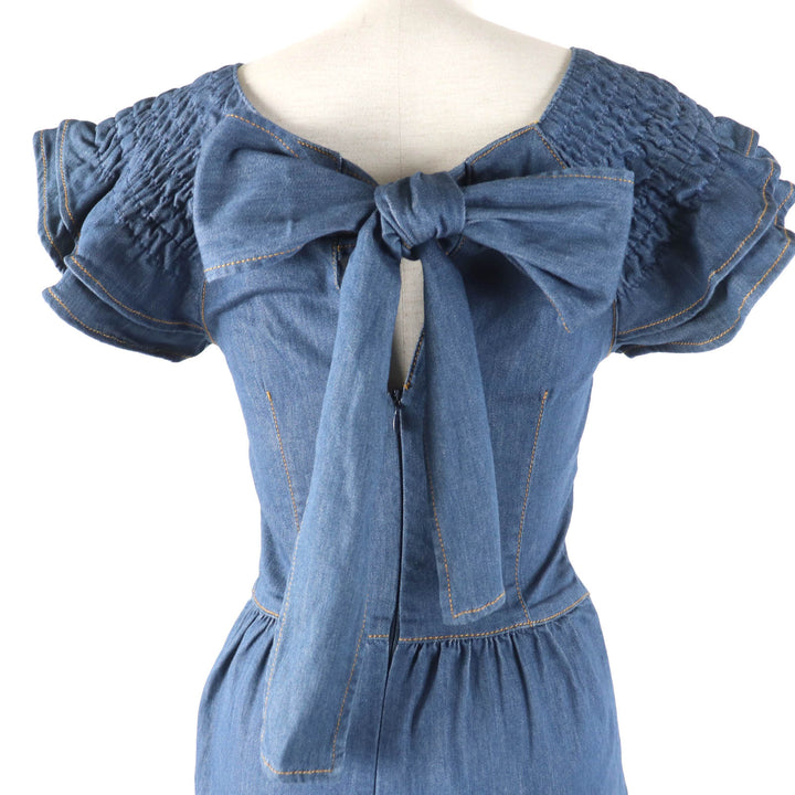 RED VALENTINO one piece Ruffled sleeves, denim Indigo Women 38