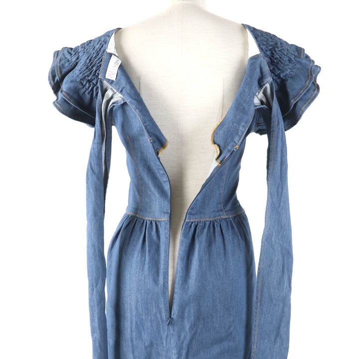 RED VALENTINO one piece Ruffled sleeves, denim Indigo Women 38