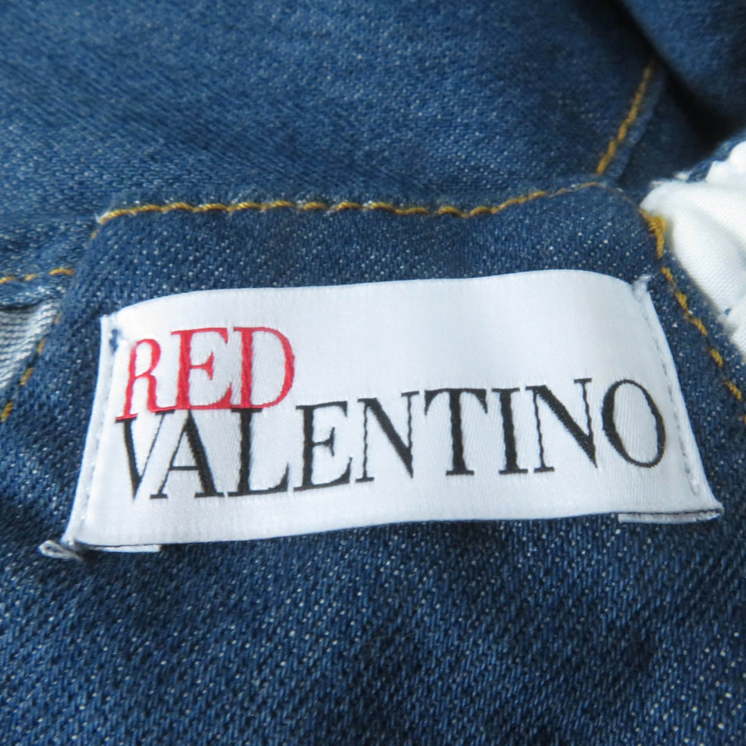 RED VALENTINO one piece Ruffled sleeves, denim Indigo Women 38