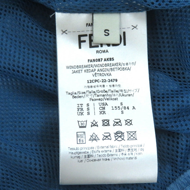 Pristine FENDI Jacket BAGUETTE BAG JACKET Baguette Bag Zip Up blue Nylon Women S FAN087