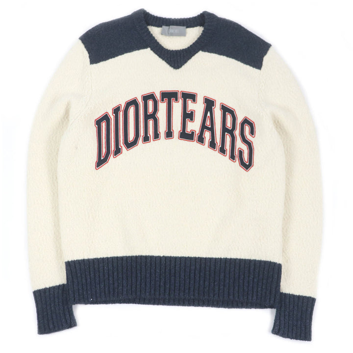 Excellent DIOR×DENIM TEARS sweater DIOR TEARS patch Ivory M 393M652AT657