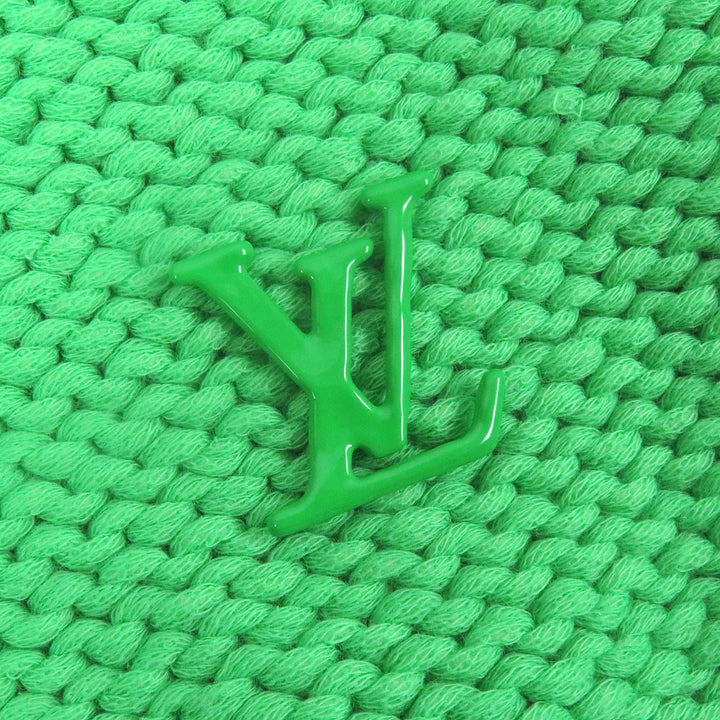 LOUIS VUITTON sweater LV Logo Metal Hand Knit Monogram Crew Neck green mens L