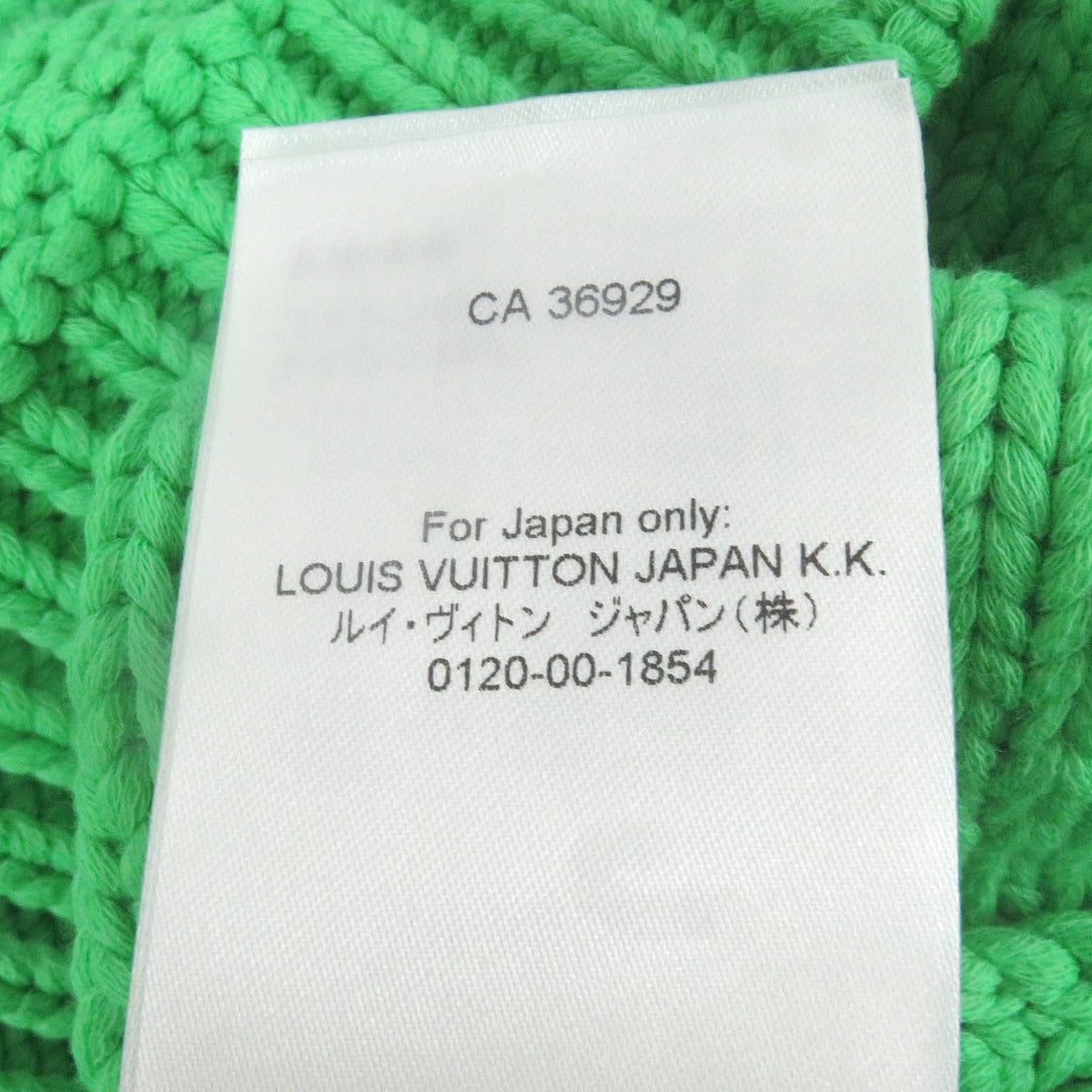LOUIS VUITTON sweater LV Logo Metal Hand Knit Monogram Crew Neck green mens L