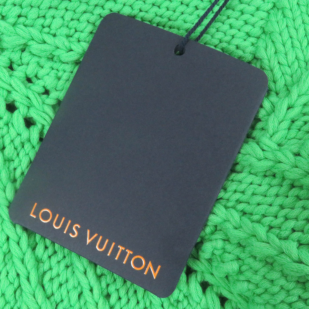 LOUIS VUITTON sweater LV Logo Metal Hand Knit Monogram Crew Neck green mens L
