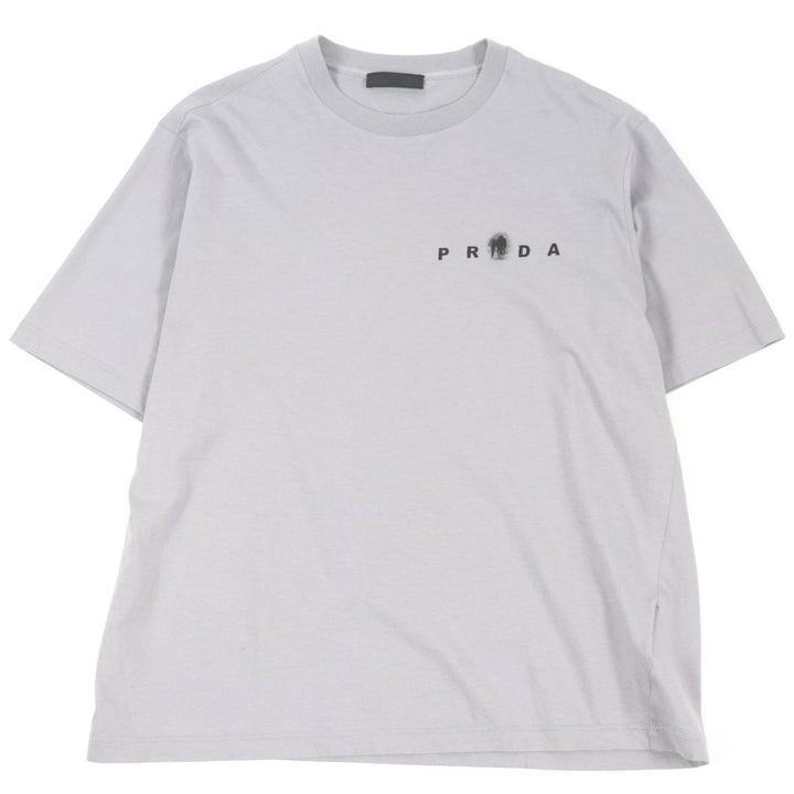 Great PRADA Short sleeve T-shirt Back print short sleeve T-shirt gray mens M