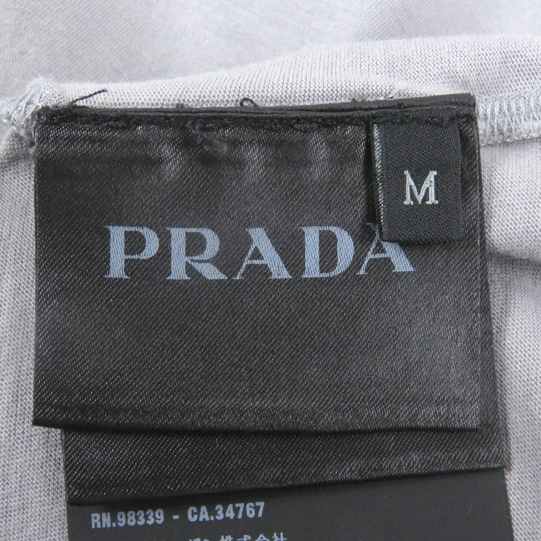 Great PRADA Short sleeve T-shirt Back print short sleeve T-shirt gray mens M