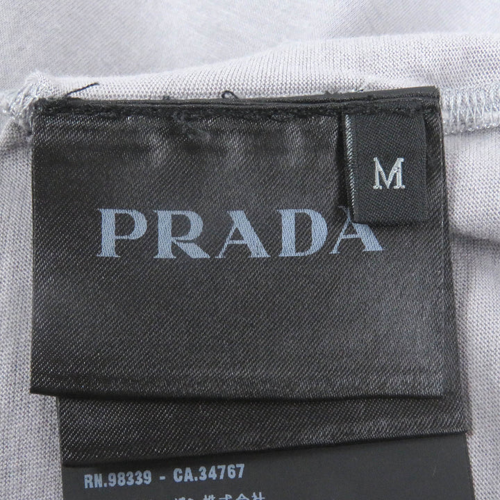 Great PRADA Short sleeve T-shirt Back print short sleeve T-shirt gray mens M