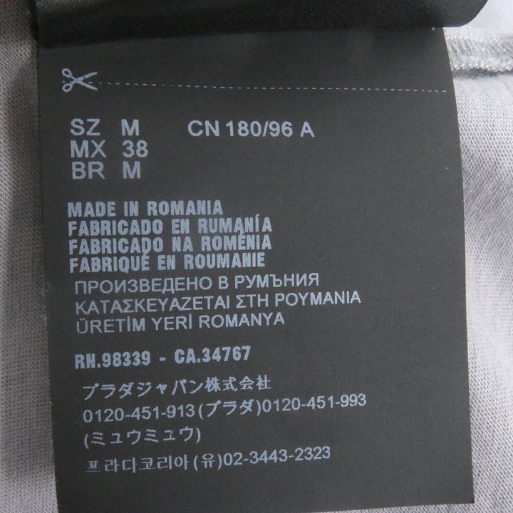 Great PRADA Short sleeve T-shirt Back print short sleeve T-shirt gray mens M